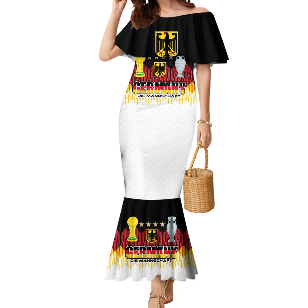 Custom Germany Football Mermaid Dress Die Mannschaft Championship Titles World and Euro - Wonder Print Shop