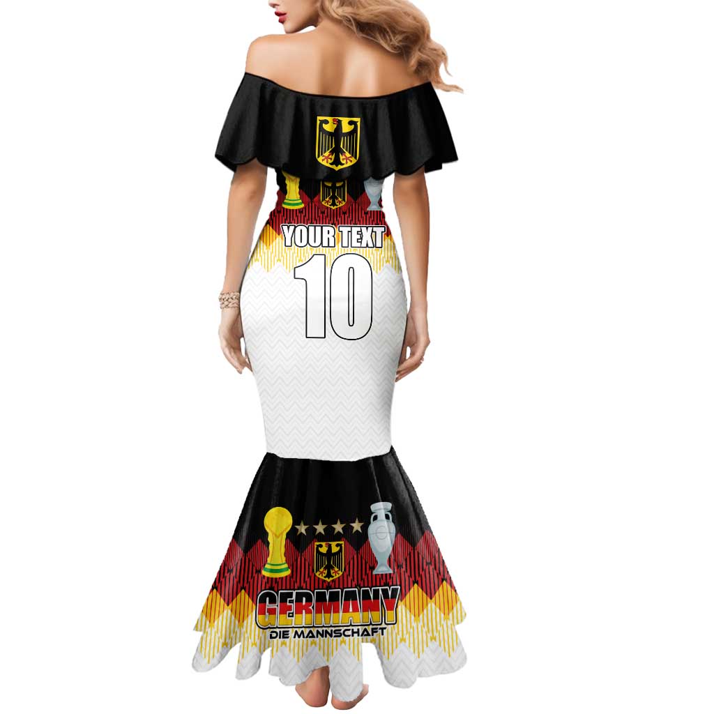 Custom Germany Football Mermaid Dress Die Mannschaft Championship Titles World and Euro - Wonder Print Shop