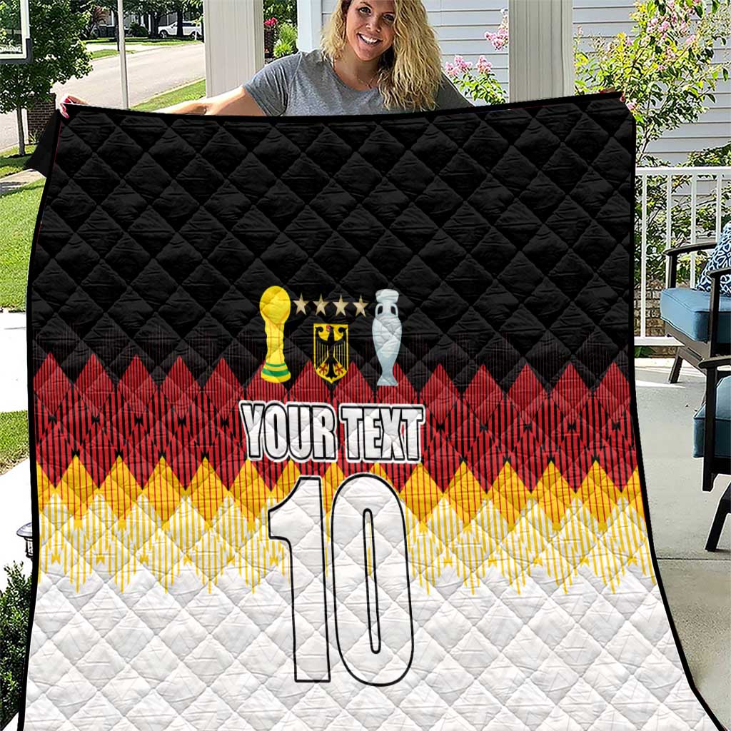 Custom Germany Football Quilt Die Mannschaft Championship Titles World and Euro - Wonder Print Shop