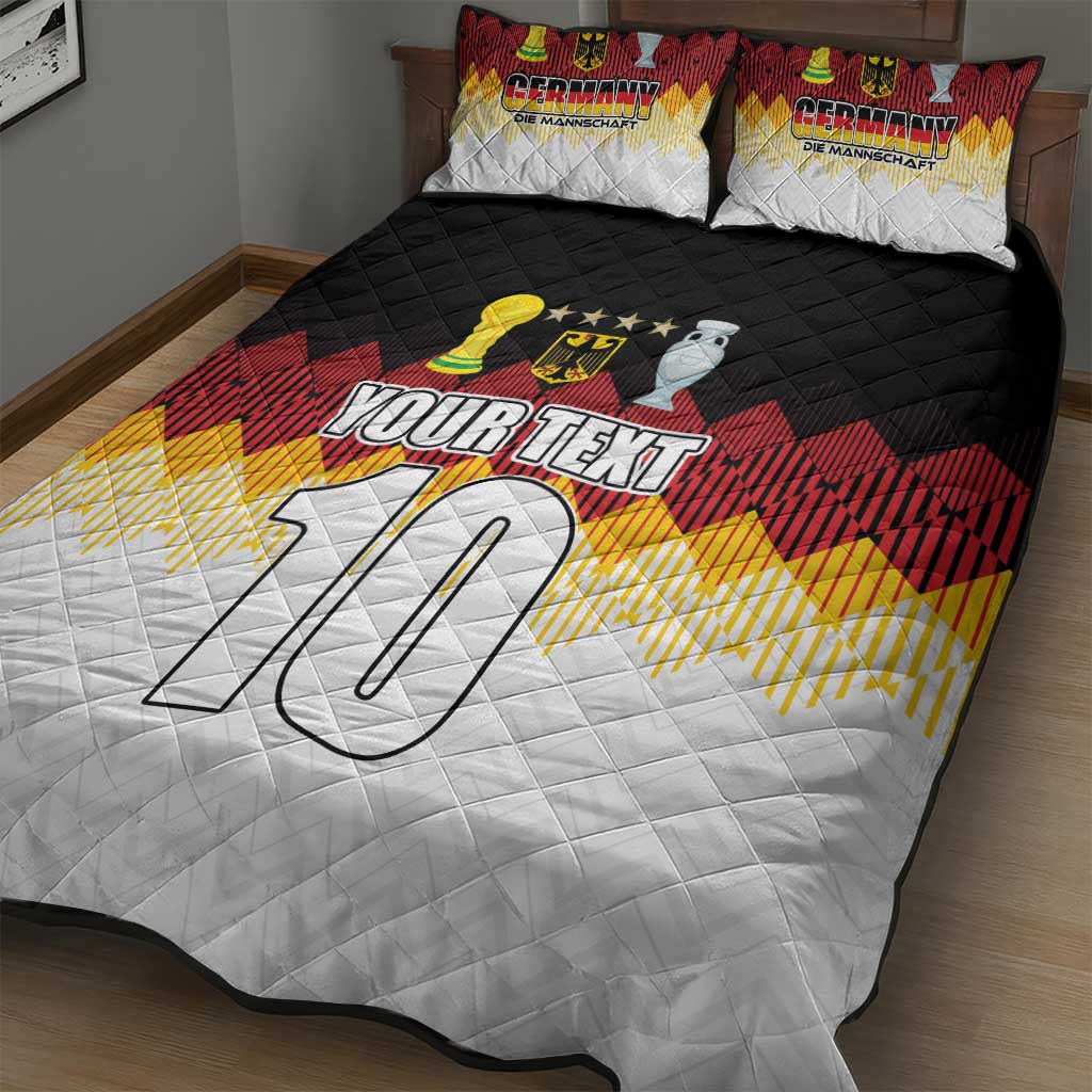 Custom Germany Football Quilt Bed Set Die Mannschaft Championship Titles World and Euro - Wonder Print Shop