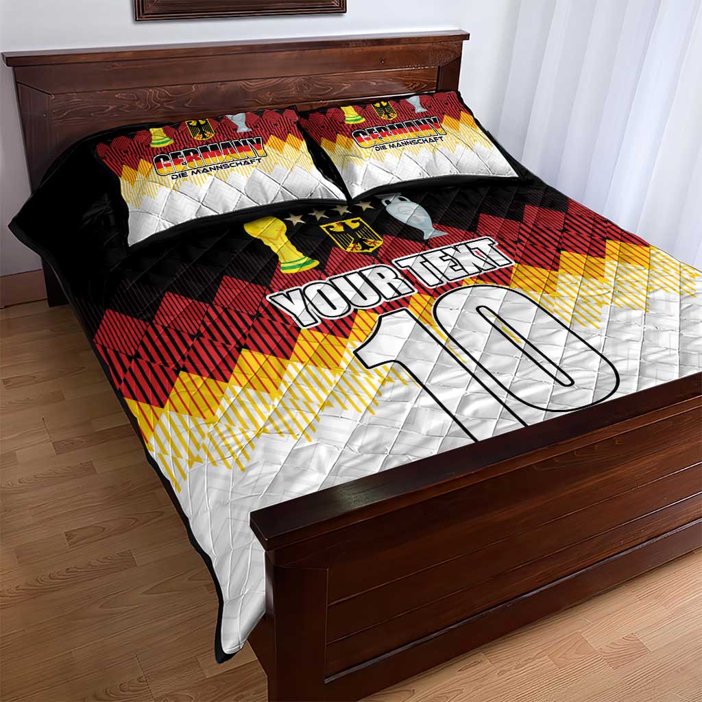 Custom Germany Football Quilt Bed Set Die Mannschaft Championship Titles World and Euro - Wonder Print Shop