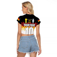Custom Germany Football Raglan Cropped T Shirt Die Mannschaft Championship Titles World and Euro - Wonder Print Shop