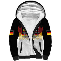Custom Germany Football Sherpa Hoodie Die Mannschaft Championship Titles World and Euro - Wonder Print Shop