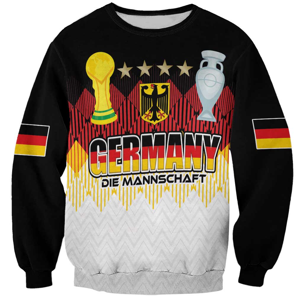 Custom Germany Football Sweatshirt Die Mannschaft Championship Titles World and Euro - Wonder Print Shop