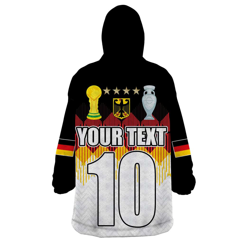 Custom Germany Football Wearable Blanket Hoodie Die Mannschaft Championship Titles World and Euro - Wonder Print Shop
