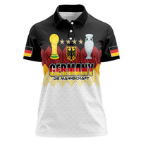 Custom Germany Football Women Polo Shirt Die Mannschaft Championship Titles World and Euro - Wonder Print Shop