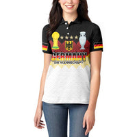 Custom Germany Football Women Polo Shirt Die Mannschaft Championship Titles World and Euro - Wonder Print Shop