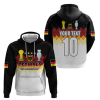 Custom Germany Football Zip Hoodie Die Mannschaft Championship Titles World and Euro - Wonder Print Shop