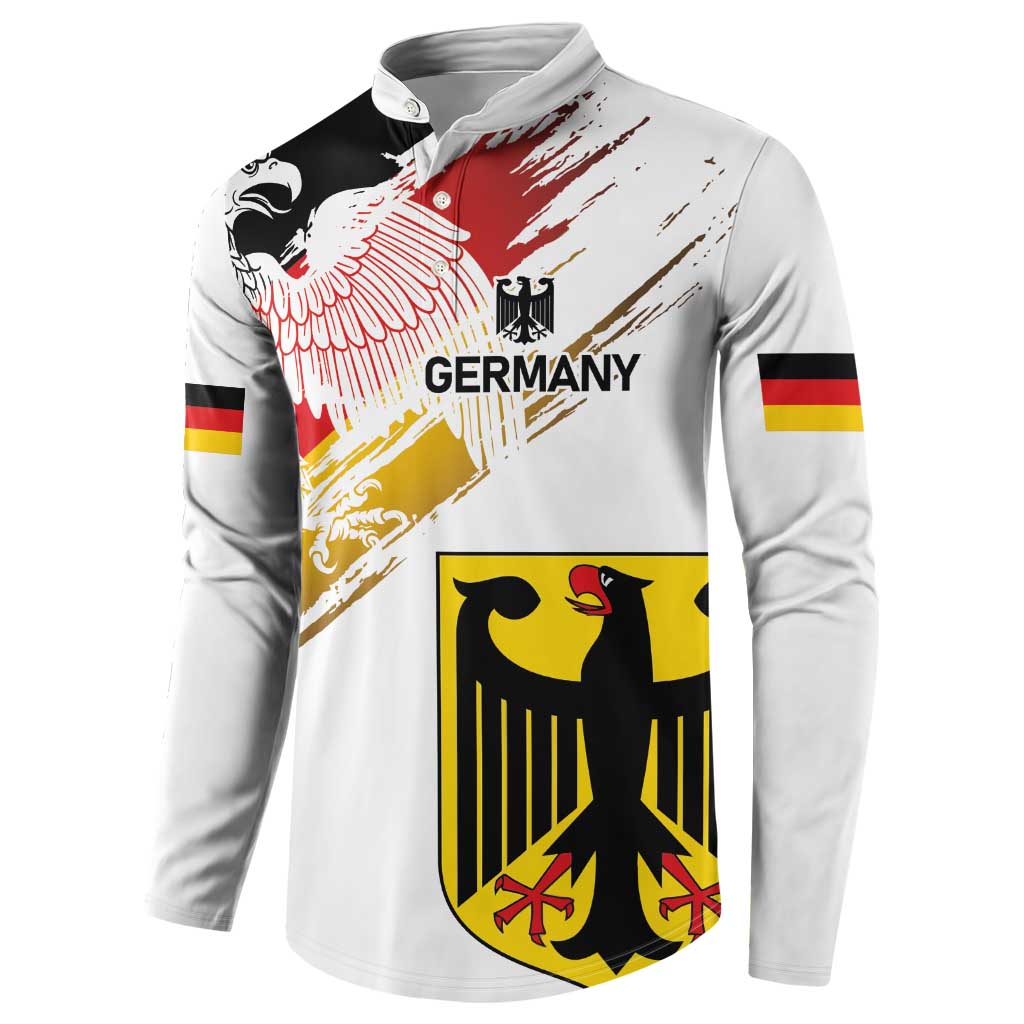 Personalised Germany Seal and Eagle Grunge Flag Button Sweatshirt - Wonder Print Shop