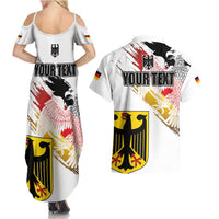 Personalised Germany Seal and Eagle Grunge Flag Couples Matching Summer Maxi Dress and Hawaiian Shirt - Wonder Print Shop