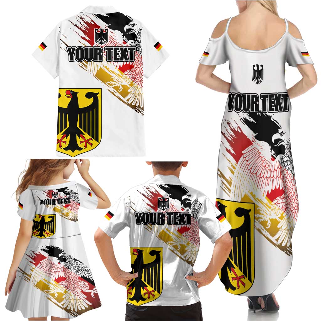 Personalised Germany Seal and Eagle Grunge Flag Family Matching Summer Maxi Dress and Hawaiian Shirt - Wonder Print Shop