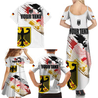 Personalised Germany Seal and Eagle Grunge Flag Family Matching Summer Maxi Dress and Hawaiian Shirt - Wonder Print Shop