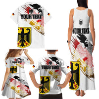 Personalised Germany Seal and Eagle Grunge Flag Family Matching Tank Maxi Dress and Hawaiian Shirt - Wonder Print Shop