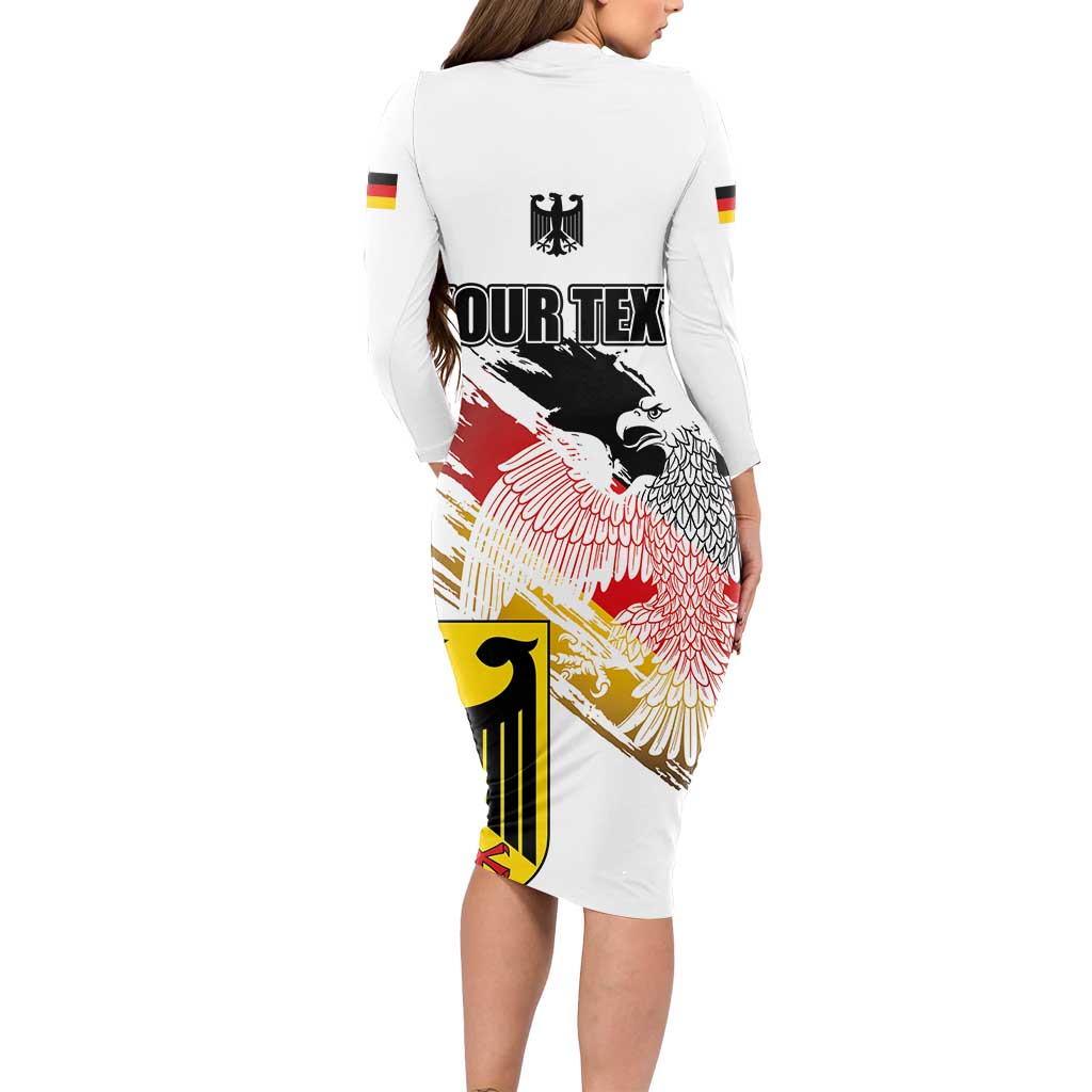 Personalised Germany Seal and Eagle Grunge Flag Long Sleeve Bodycon Dress - Wonder Print Shop