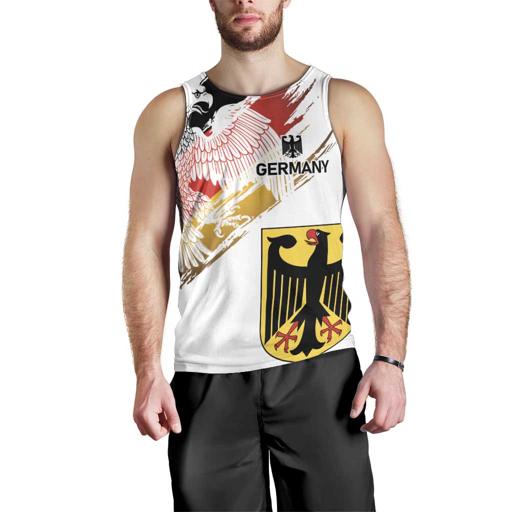 Personalised Germany Seal and Eagle Grunge Flag Men Tank Top - Wonder Print Shop