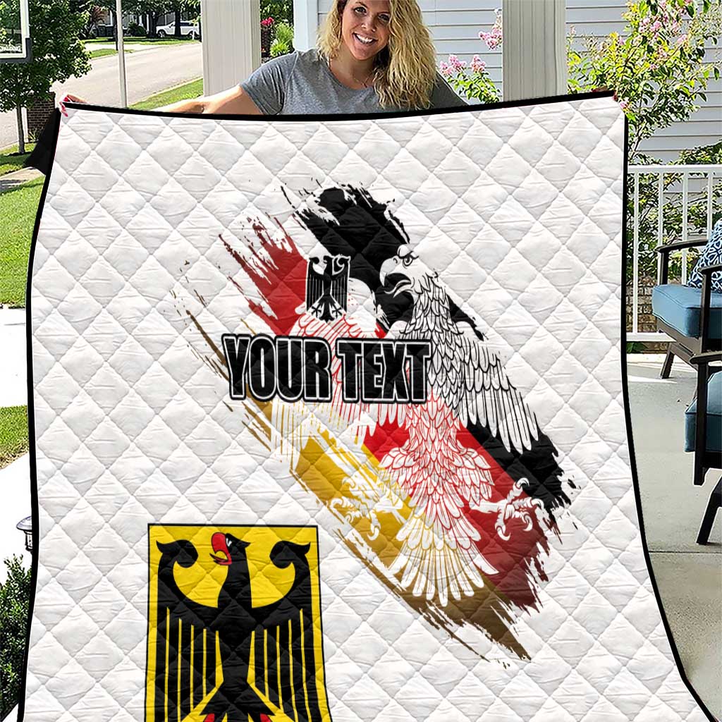 Personalised Germany Seal and Eagle Grunge Flag Quilt - Wonder Print Shop