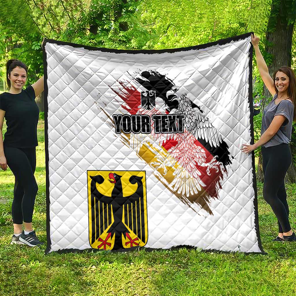 Personalised Germany Seal and Eagle Grunge Flag Quilt - Wonder Print Shop