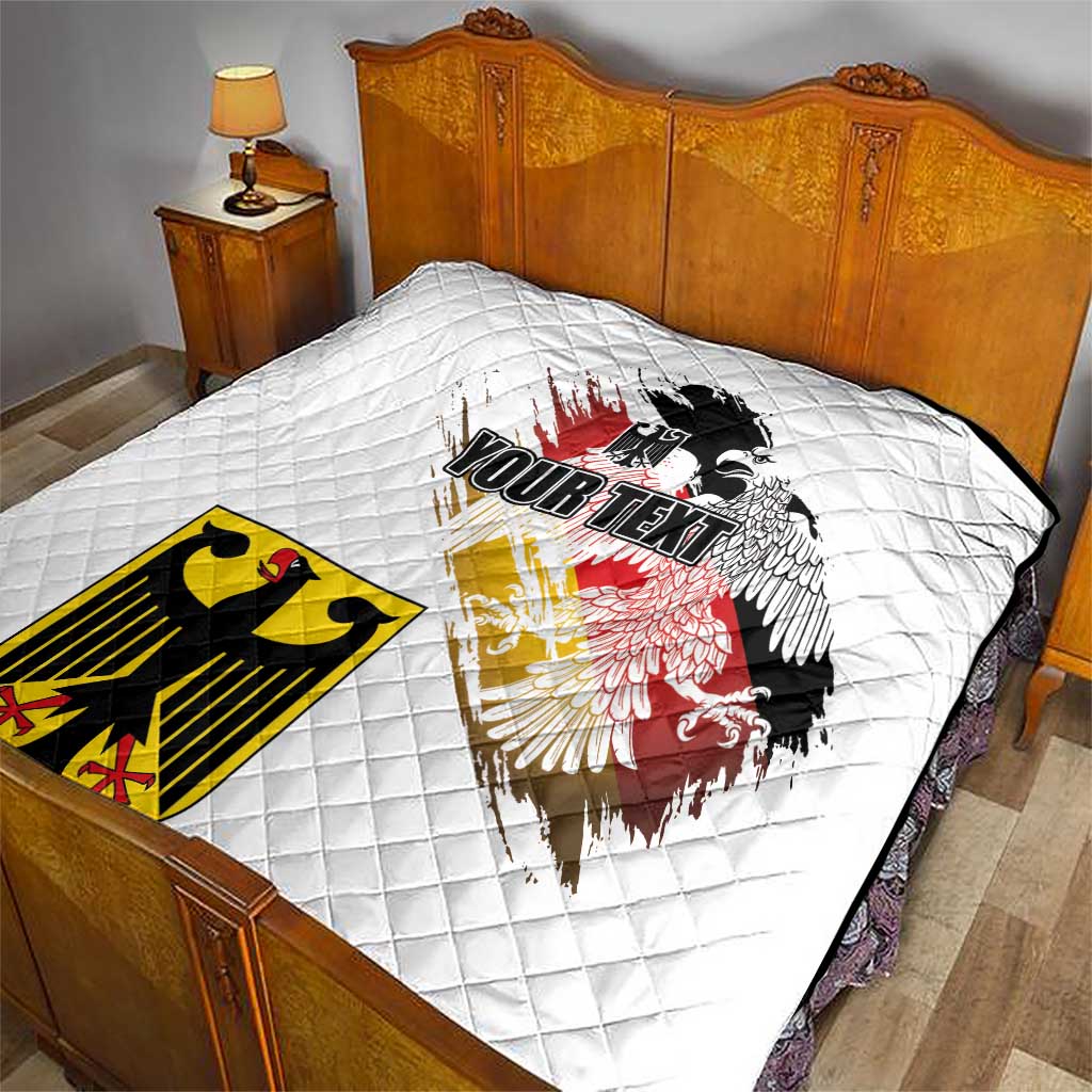 Personalised Germany Seal and Eagle Grunge Flag Quilt - Wonder Print Shop