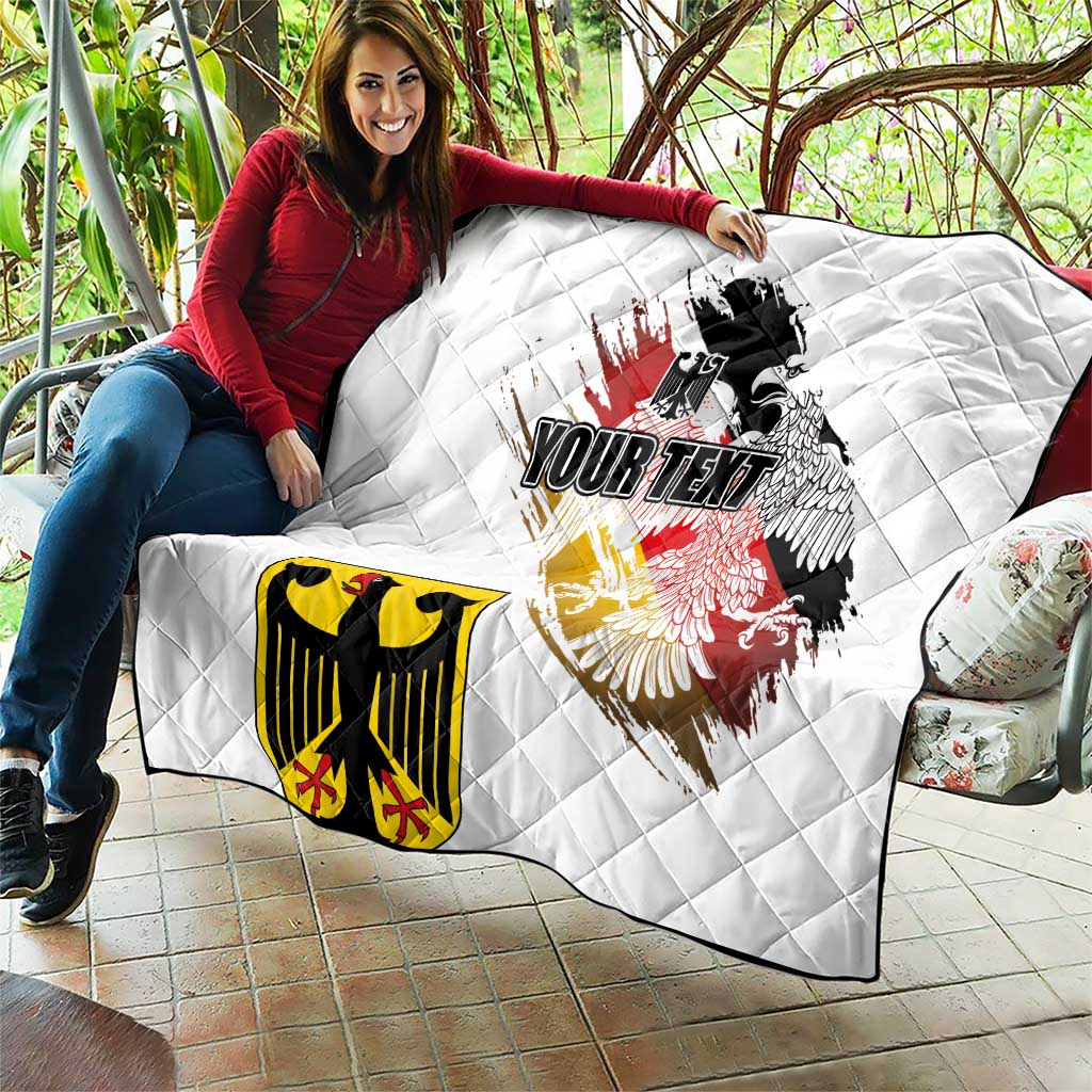 Personalised Germany Seal and Eagle Grunge Flag Quilt - Wonder Print Shop