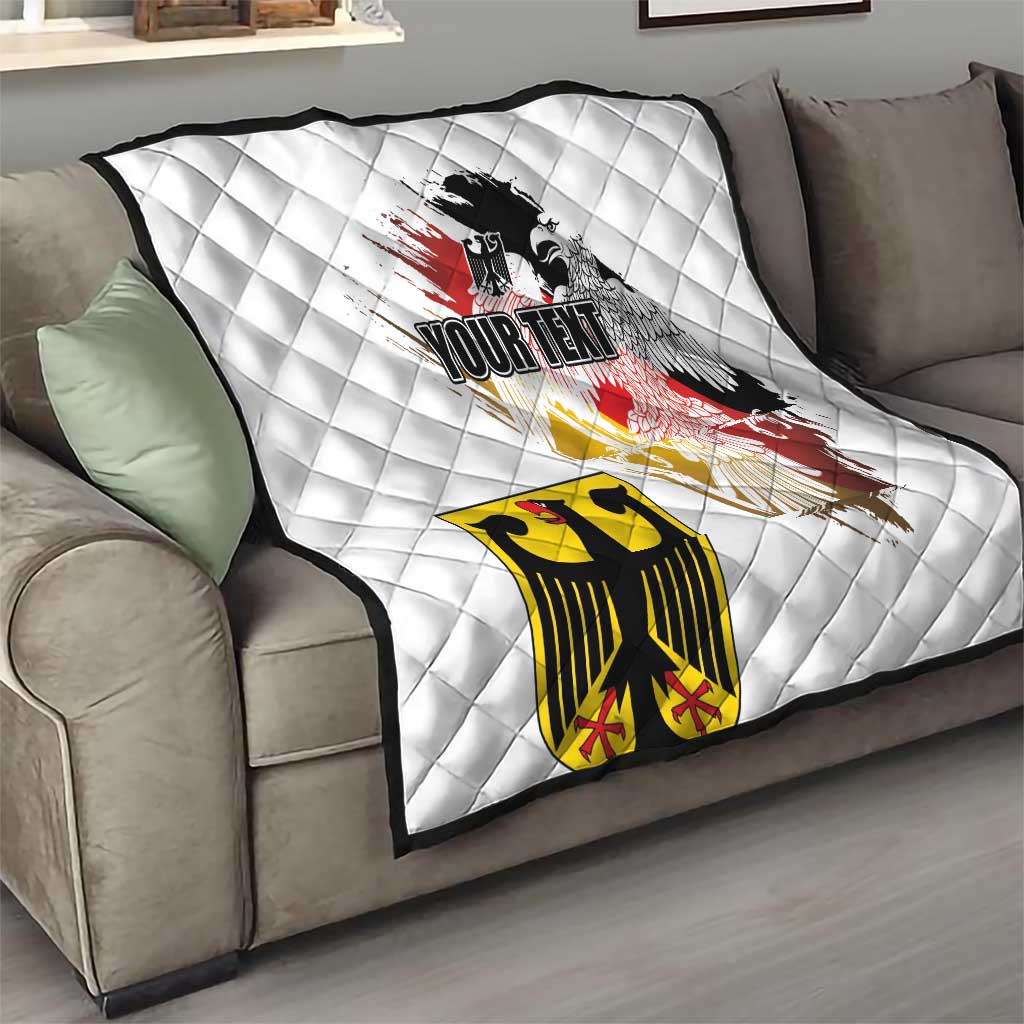 Personalised Germany Seal and Eagle Grunge Flag Quilt - Wonder Print Shop