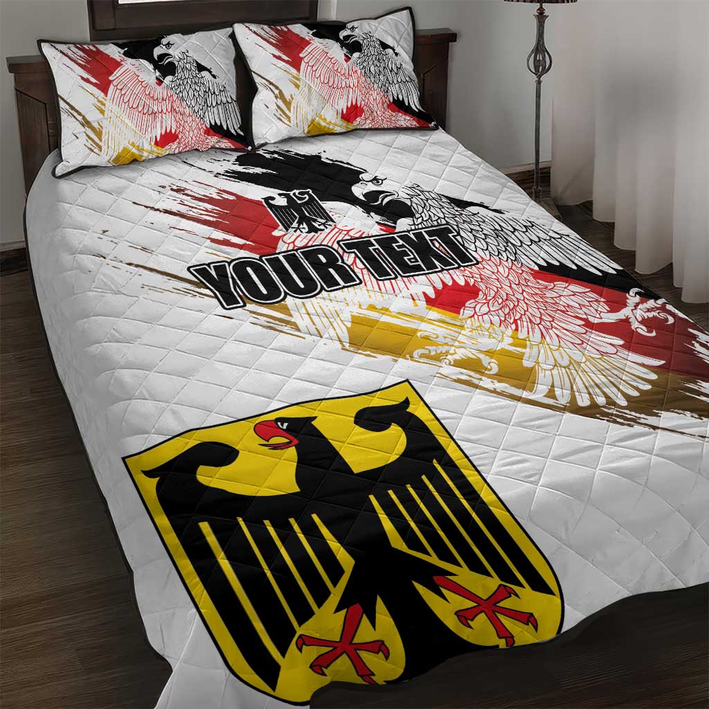 Personalised Germany Seal and Eagle Grunge Flag Quilt Bed Set - Wonder Print Shop