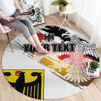 Personalised Germany Seal and Eagle Grunge Flag Round Carpet
