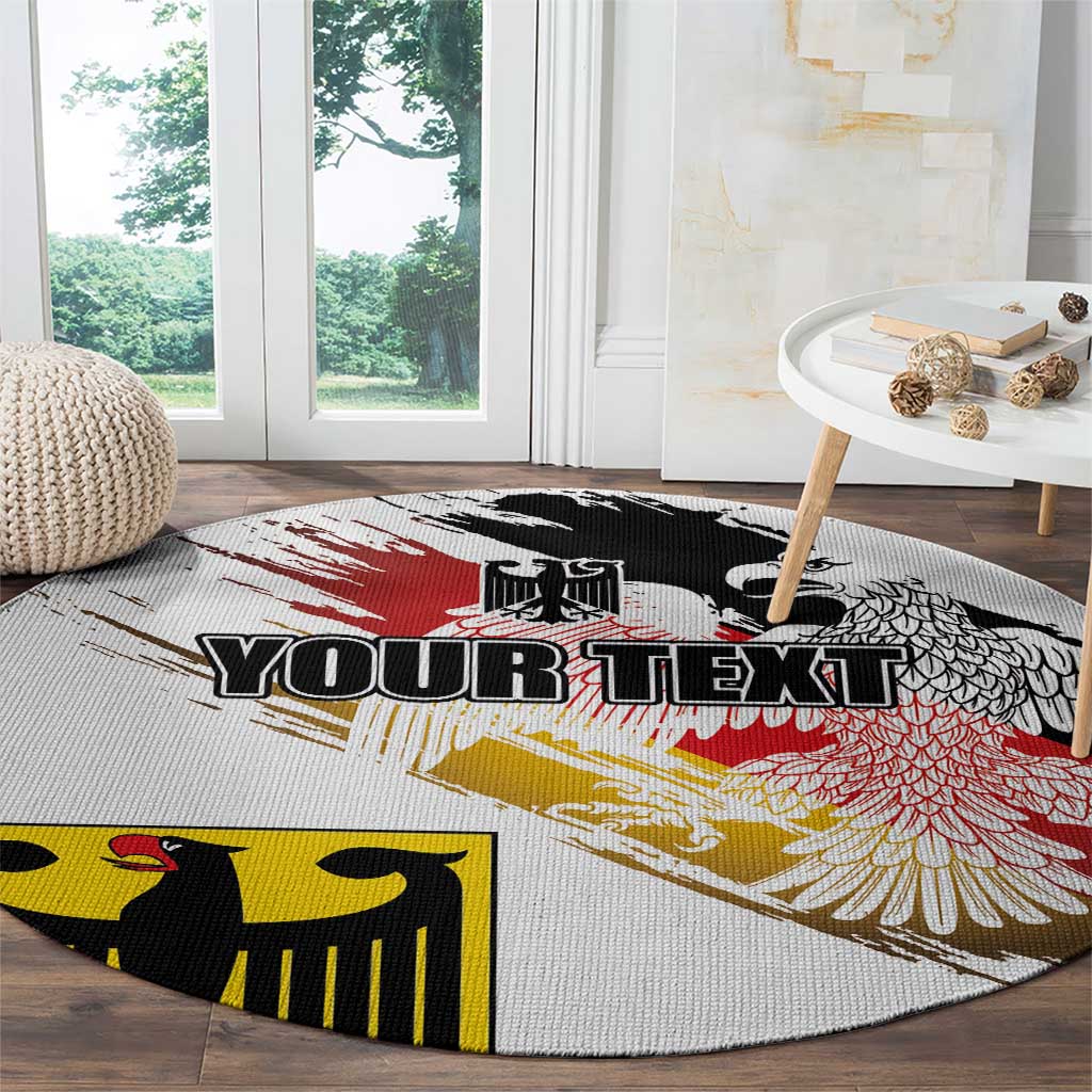 Personalised Germany Seal and Eagle Grunge Flag Round Carpet
