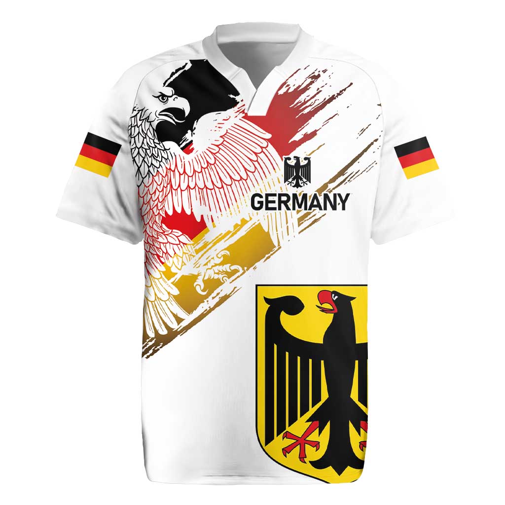 Personalised Germany Seal and Eagle Grunge Flag Rugby Jersey - Wonder Print Shop