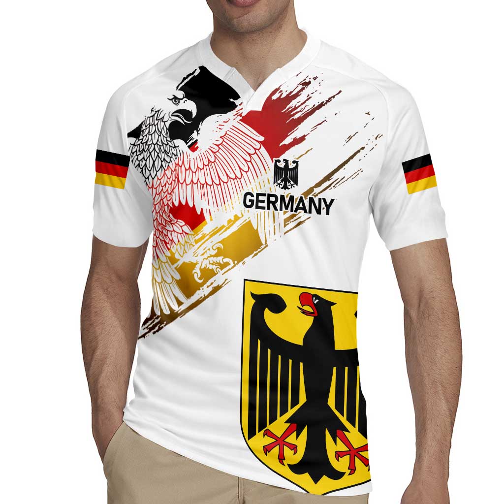 Personalised Germany Seal and Eagle Grunge Flag Rugby Jersey - Wonder Print Shop
