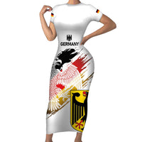 Personalised Germany Seal and Eagle Grunge Flag Short Sleeve Bodycon Dress - Wonder Print Shop