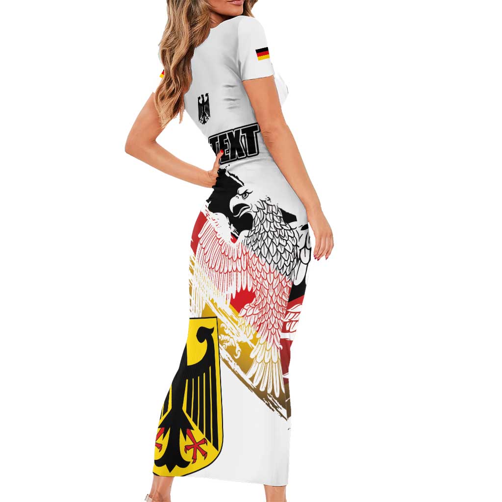 Personalised Germany Seal and Eagle Grunge Flag Short Sleeve Bodycon Dress - Wonder Print Shop