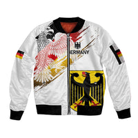 Personalised Germany Seal and Eagle Grunge Flag Sleeve Zip Bomber Jacket - Wonder Print Shop