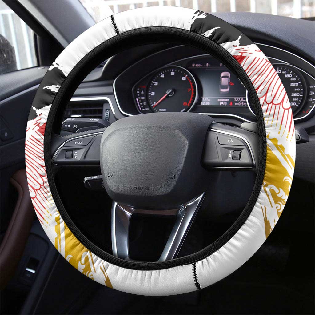 Germany Seal and Eagle Grunge Flag Steering Wheel Cover - Wonder Print Shop
