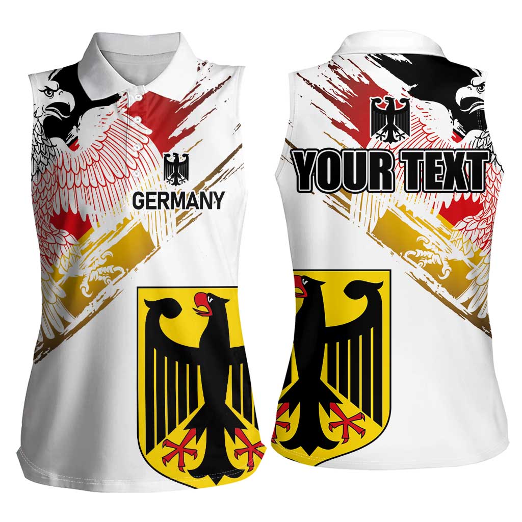Personalised Germany Seal and Eagle Grunge Flag Women Sleeveless Polo Shirt - Wonder Print Shop