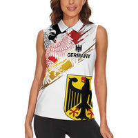 Personalised Germany Seal and Eagle Grunge Flag Women Sleeveless Polo Shirt - Wonder Print Shop