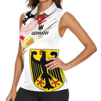 Personalised Germany Seal and Eagle Grunge Flag Women Sleeveless Polo Shirt - Wonder Print Shop