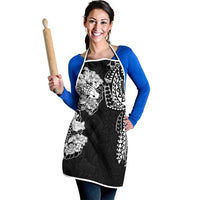 Japanese Irezumi and Hawaiian Polynesian Art Tattoo Apron Black Color - Wonder Print Shop