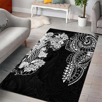 Japanese Irezumi and Hawaiian Polynesian Art Tattoo Area Rug Black Color - Wonder Print Shop
