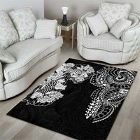 Japanese Irezumi and Hawaiian Polynesian Art Tattoo Area Rug Black Color - Wonder Print Shop