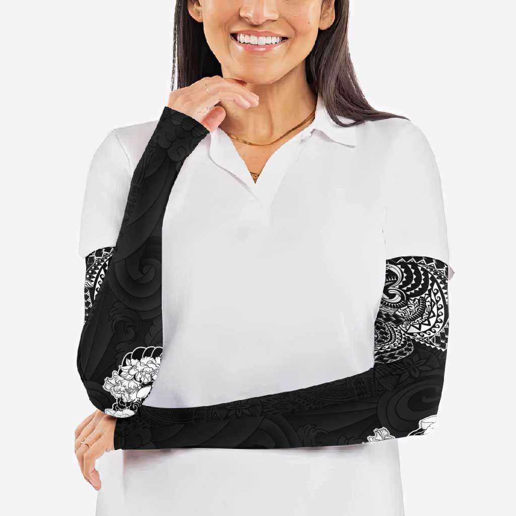 Japanese Irezumi and Hawaiian Polynesian Art Tattoo Arm Sleeves Black Color - Wonder Print Shop