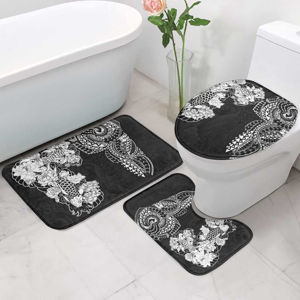 Japanese Irezumi and Hawaiian Polynesian Art Tattoo Bathroom Set Black Color - Wonder Print Shop