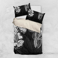 Japanese Irezumi and Hawaiian Polynesian Art Tattoo Bedding Set Black Color - Wonder Print Shop