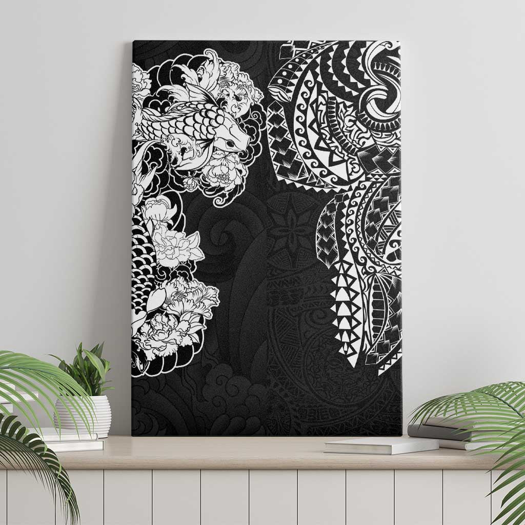Japanese Irezumi and Hawaiian Polynesian Art Tattoo Canvas Wall Art Black Color - Wonder Print Shop