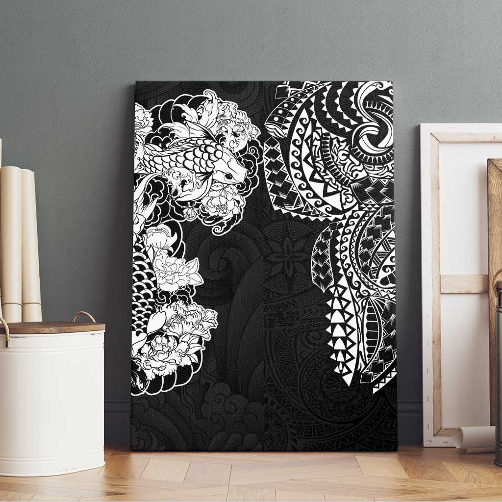 Japanese Irezumi and Hawaiian Polynesian Art Tattoo Canvas Wall Art Black Color - Wonder Print Shop