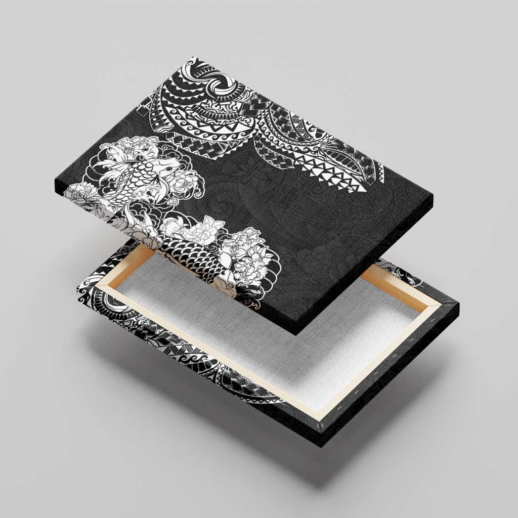 Japanese Irezumi and Hawaiian Polynesian Art Tattoo Canvas Wall Art Black Color - Wonder Print Shop