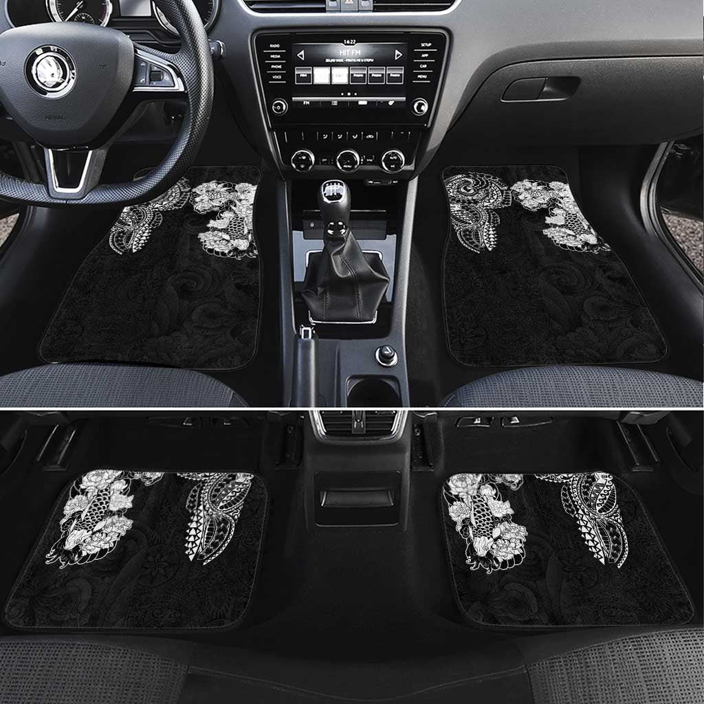Japanese Irezumi and Hawaiian Polynesian Art Tattoo Car Mats Black Color - Wonder Print Shop