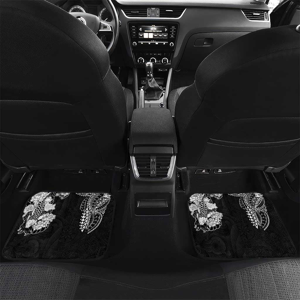 Japanese Irezumi and Hawaiian Polynesian Art Tattoo Car Mats Black Color - Wonder Print Shop