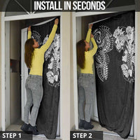 Japanese Irezumi and Hawaiian Polynesian Art Tattoo Door Cover Black Color - Wonder Print Shop