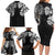 Japanese Irezumi and Hawaiian Polynesian Art Tattoo Family Matching Long Sleeve Bodycon Dress and Hawaiian Shirt Black Color - Wonder Print Shop