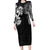 Japanese Irezumi and Hawaiian Polynesian Art Tattoo Family Matching Long Sleeve Bodycon Dress and Hawaiian Shirt Black Color - Wonder Print Shop